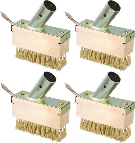 Set van 4 voegen- en grasborstels, schuimrubberen borstel, onkruidschraper, tuinbezem, reiniging