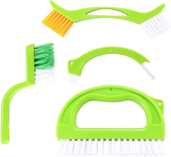 Set van 4 voegenreinigingsborstels - Nylon borstel voor grondige reiniging van tegels, badkamer en keuken van Merkloos	