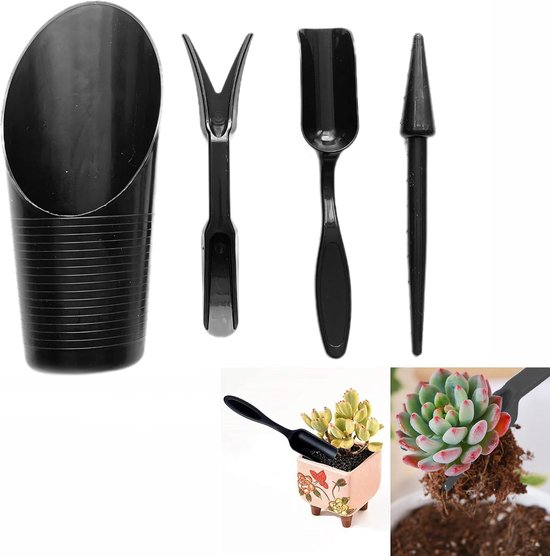 Set van 4 Zwarte Bulb Planters voor het Planten van Bloembollen, Bloemen en Zaailingen - Tuin Gereedschap voor Effectieve Tuinonderhoud