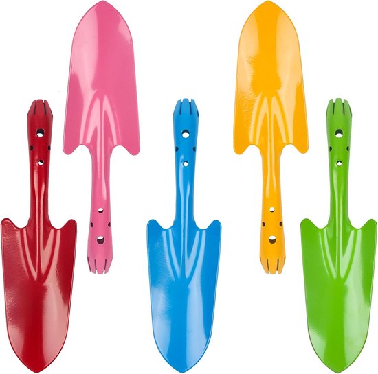 Set van 5 Mini Metalen Cultuurhandscheppen - Kleurrijk Tuiniergereedschap voor Kinderen en Zaailingen van Merkloos	