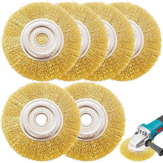 Set van 6 metalen borstels voor voegen en andere oppervlakken
