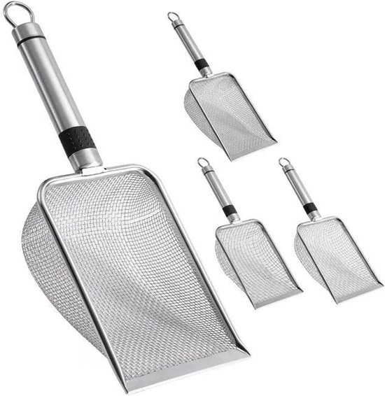 Set van 6 Rvs Tuinsieves en Zandsieves met Handvat, Zeeflepel voor Compostgrond, Zand en Tuinieren, Duurzame Sieves voor Efficiënt Gebruik
