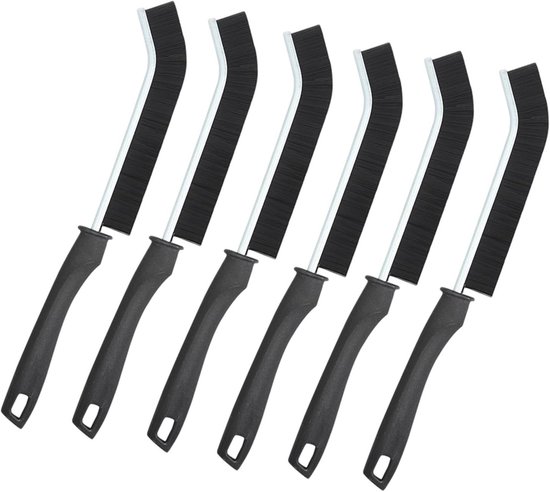 Set van 6 schoonmaakborstels voor voegen, smalle borstel voor moeilijk bereikbare plekken en harde oppervlakken van Merkloos	