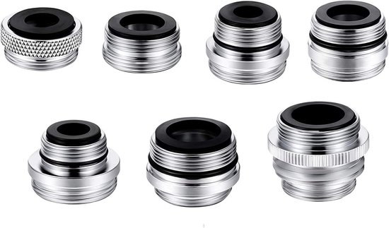 Set van 7 adapters voor keukenkraan en tuinslang - Geschikt voor waterfilters en gootsteensproeiers van Merkloos	