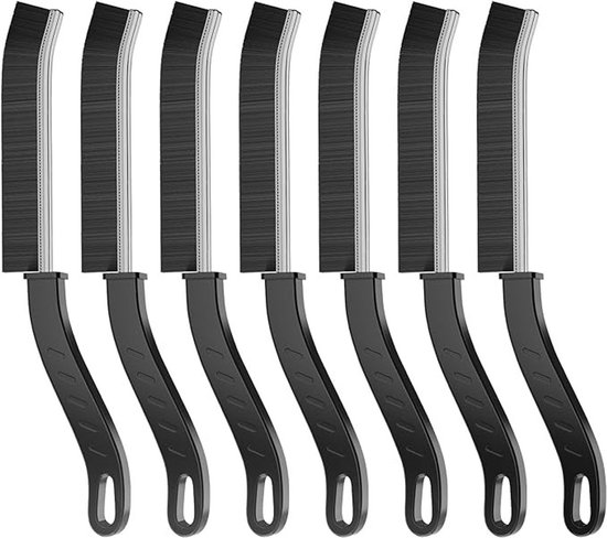 Set van 7 schrobborstels voor voegen en hoeken - Stevige haren voor grondige reiniging van Merkloos	