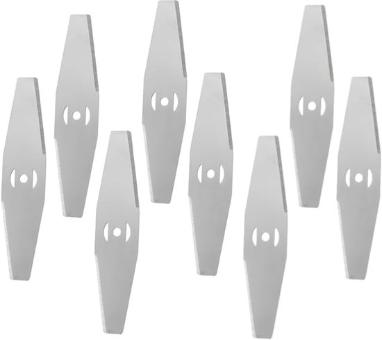 Set van 8 vervangende messen voor grasmaaiers - 15 cm universeel- Kleine vervangende messen - Metalen grasmaaier - Accessoires - Messen - Kleine messen - Geschikt voor alle gangbare grasmaaiers, bosmaaiers en trimmers (24V/36V modellen)