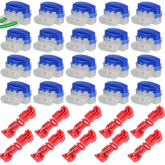 Set van Robotmaaier Kabelverbinders – 20x 314 Waterdichte Terminals + 10x Sneldraadklemmen – Geschikt voor Grenskabels, Reparaties & Installatie – Compatibel met Husqvarna, Gardena, Bosch, Worx van Merkloos	