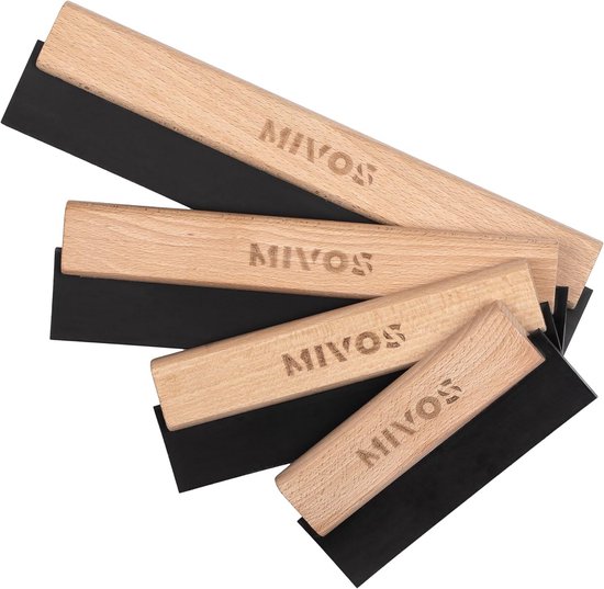Set Voegspatels Rubber en Hout Diverse Maten voor Tegelwerk van Merkloos	