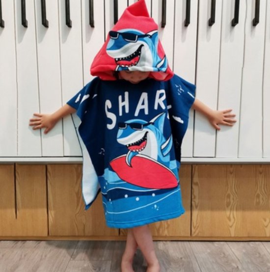 Shark Badcape - Beach Kindercape - Poncho van Shark