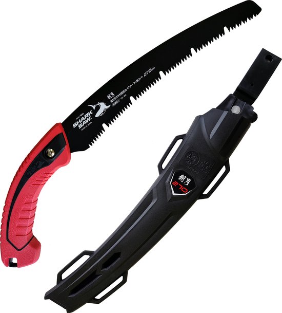 Shark Saw - Professionele Japanse Snoeizaag / boomzaag - 270 mm - PTFE Coating - Inclusief Holster - Japanse zaag van Shark