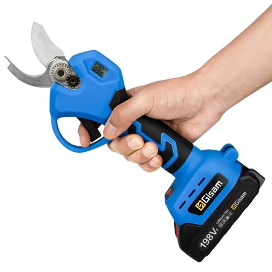 ShaSha Elektrische snoeischaar - Incl. Opbergkoffer en 2x accu's - Tuin Snoei Schaar voor Knippen & Snoeien van Heggen & Takken - Tuingereedschap - Blauw van Merkloos	