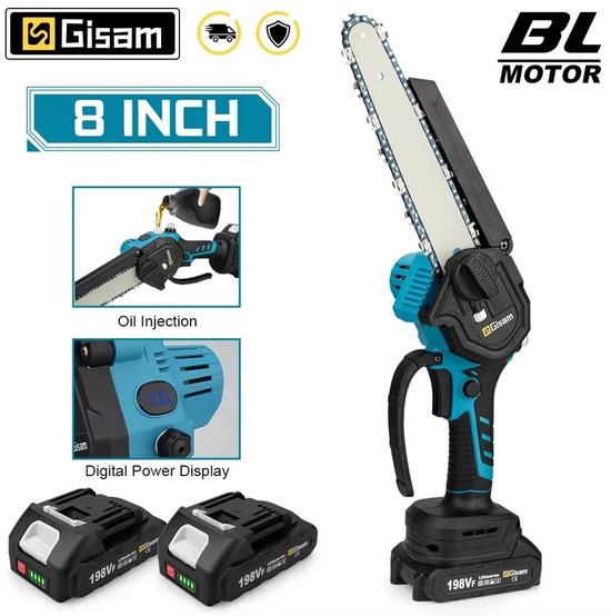 ShaSha Elektrische snoeizaag - Accu kettingzaag - Elektrische handzaag - Makita 18V - Tuingereedschap - Met 2 batterij van ShaSha