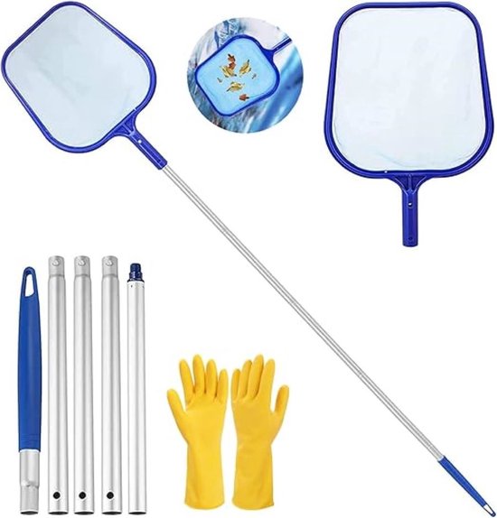 SHOP YOLO-schepnet zwembad-met aluminium telescoopstang-122 cm lange vijver schepnet met telescoopstang-Fijnmazig van SHOP YOLO
