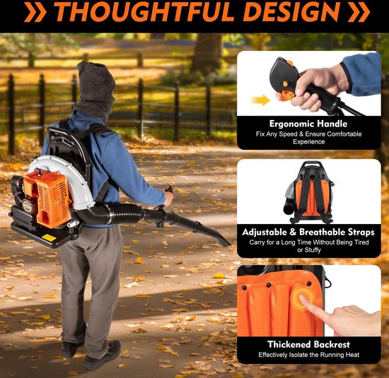 Shoppee bladblazer - Benzine Rugzak Blad Luchtgekoelde Blower 65cc 2-takt Commerciële Tuin Tool 2.7 Kw 6800r/m van Shoppee
