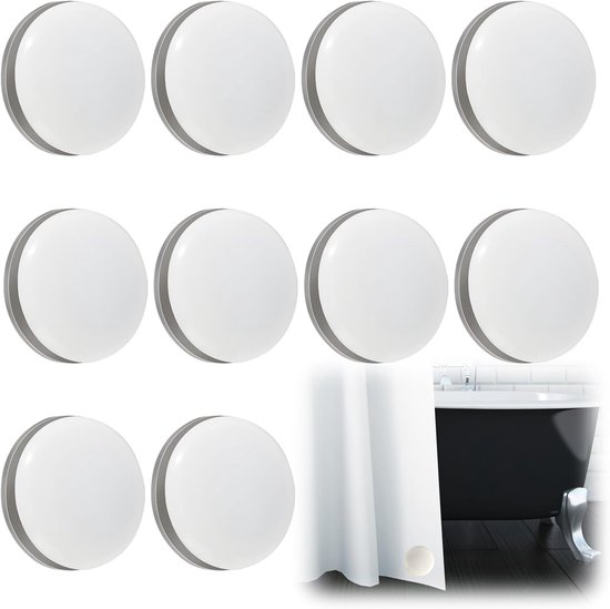 Shower Curtain Gewichten - 10 Stuks Ronde Gewichten - Tafelkleed Gewichten - Sterke Magneet voor Raamgordijnen, Douchegordijnen, Tafelkleed van Merkloos	