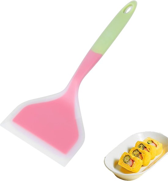 Silicone Shovel Spatula - Tamagoyaki Turner - Pancake Baking Frying Fan - Keuken - Kookgerei (Groene handgreep) van Merkloos	