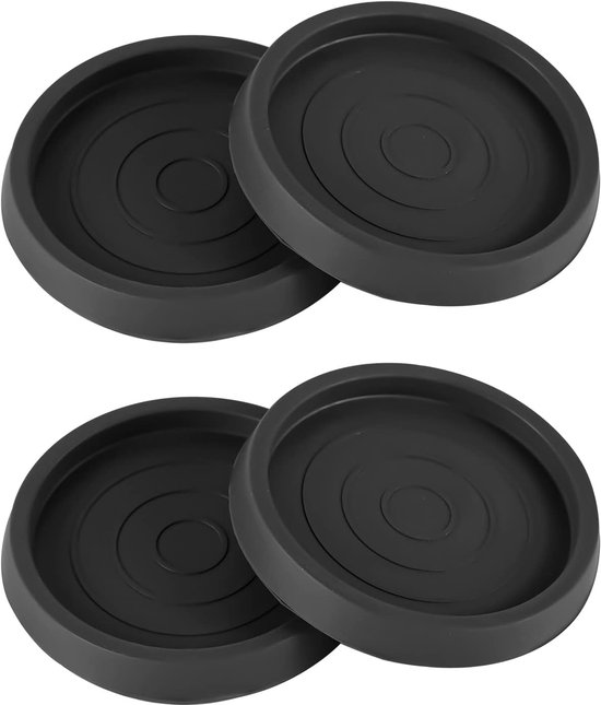 Siliconen Meubelpads - 4st Antislip Meubelonderzetters - 6,4cm voor Hardhouten Vloeren - Meubel Pootbeschermers Rond Meubelwielbekers voor Tapijt en Houten Vloer (Zwart) van Merkloos	