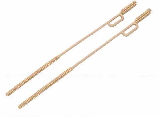 Siliconen Rietjesborstel, Dubbelzijdig Vierkant 25 Cm (Khaki)