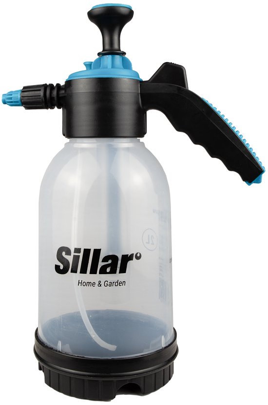 Sillar, Drukspuit, handbediende, 2 liter, met ergonomische lans, voor irrigatie, besproeiing, sproeien, instelbare sproeistroom