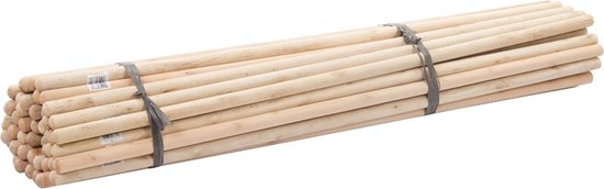 Silverline Bezemstelen - Hout - 122 cm. x Ø 28 mm. - 50 stuks van Merkloos	