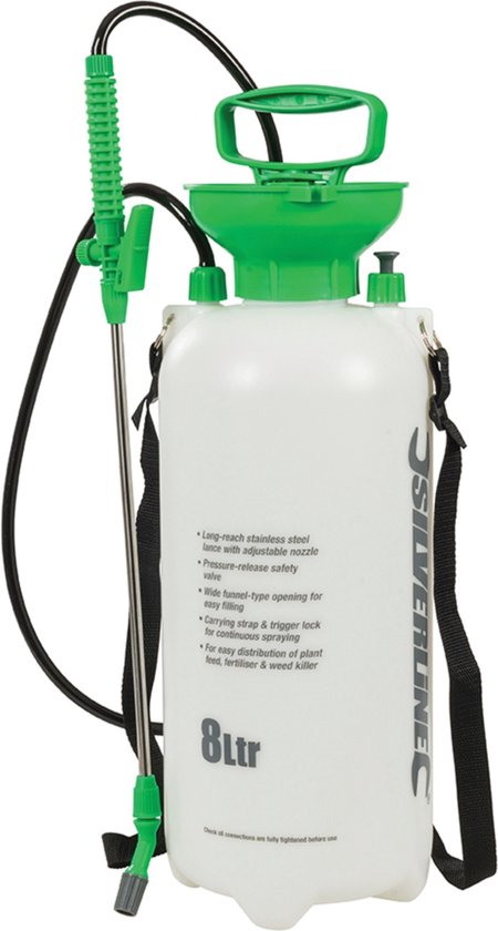 Silverline Drukspuit - Hogedruk - 8 liter - Verstelbare stalen lans - Ergonomisch ontwerp