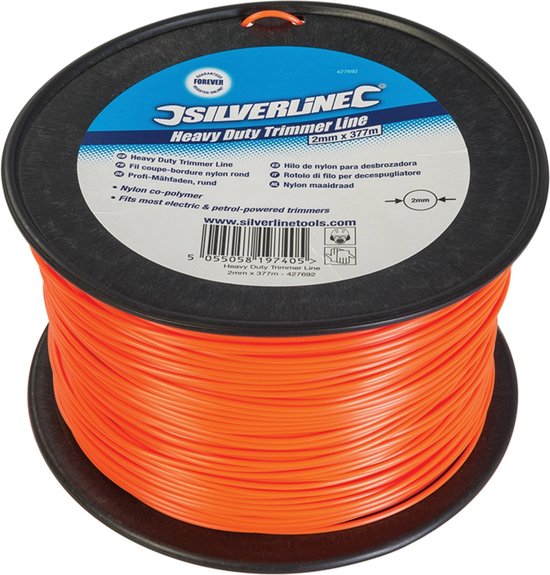 Silverline Nylon maaidraad - 2 mm dikte - 377 meter lengte - Universeel passend van Silverline