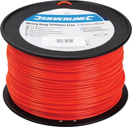 Silverline Nylon maaidraad - 2.4 mm dikte - 262 meter lengte - Geschikt voor elektrische en benzine maaiers van Silverline