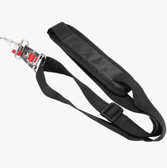 Single Strimmer Schouderharnasriem Snelsluiting met draaghaak Zachte riem voor bosmaaier Trimmer Zwart