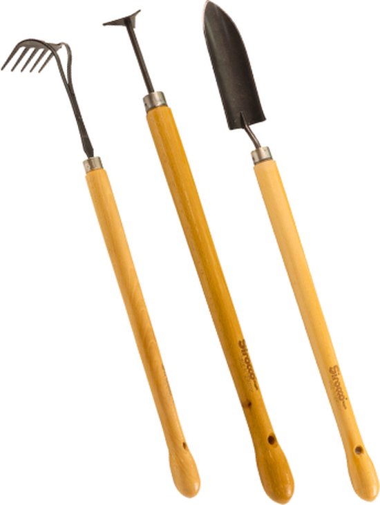 Sirocco - AANBIEDING - Plantenschep & Hark & Voegenmes - Handgesmeed - Beukenhouten 48cm - Duitse Kwaliteit - Gehard Staal van Sirocco