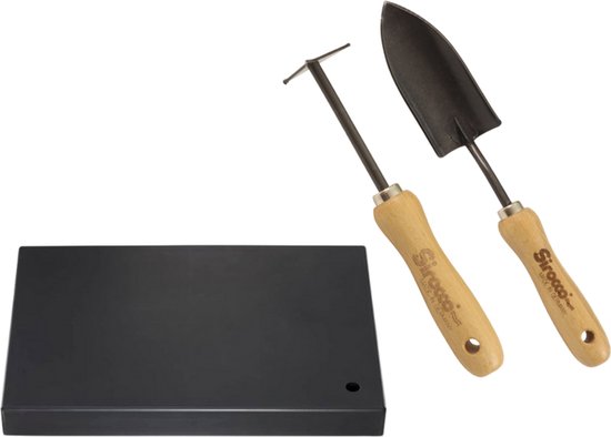 Sirocco - COMBIDEAL - Voegenmes Handgesmede - Beukenhout 14cm & Tuinschepje Handgesmede - Beukenhout 14cm & Knielkussen Extra dik 390x265x40mm van Sirocco