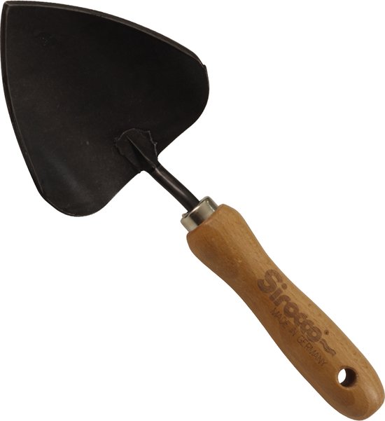 Sirocco Handgesmede Bloempot Troffel met Beukenhouten Handvat (14 cm) - Premium Tuingereedschap voor Verplanten en Verplaatsen van Sirocco
