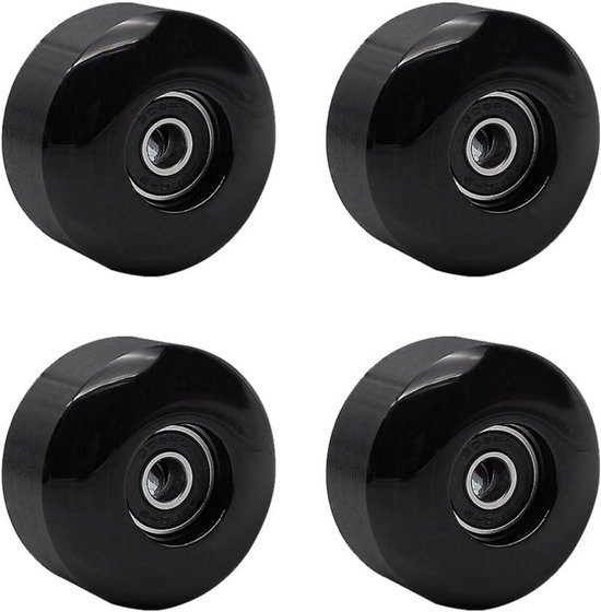 Skateboardwielen 4 stuks - 52 mm - 95a - cruisewielen met lagers voor U-vormige zwembaden - verkeersdrempels - kuilen - grindwegen - betegelde wegen van Merkloos	