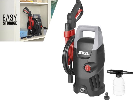 SKIL Hogedrukreiniger 1400W - Hogedrukspuit - Terrasreiniger - 105 Bar - 5m Slang - 11m Netkabel - Aluminium pomp - Skil 0761 AA