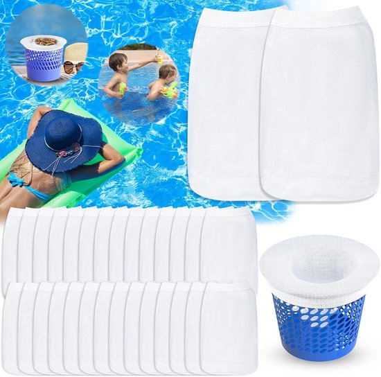 Skimmer Sokken, 30 stuks Skimmer Filter Sokken, Filter Skimmer Pool
