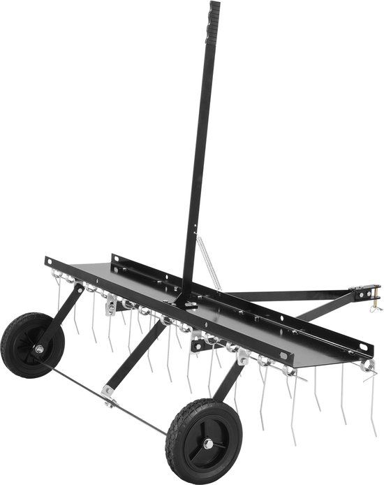 Sleep verticuteermachine - 48 inch, 24 tanden van verenstaal, efficiënt voor gazononderhoud, compatibel met terreinwagens en grasmaaiers van Merkloos	