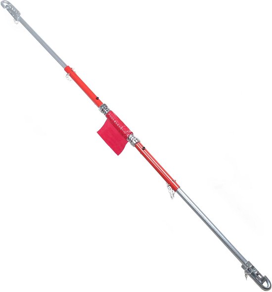 Sleepstang 3-dlg - Trekstang auto - Voertuig slepen - Gedempte functie - 1.8 meter - Rood zilver