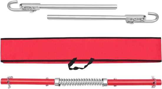 Sleepstang Auto - Sleepkabel Trekstang - Voertuigen Slepen - Met Veerbuffer - 1.85m - Rood Zilver
