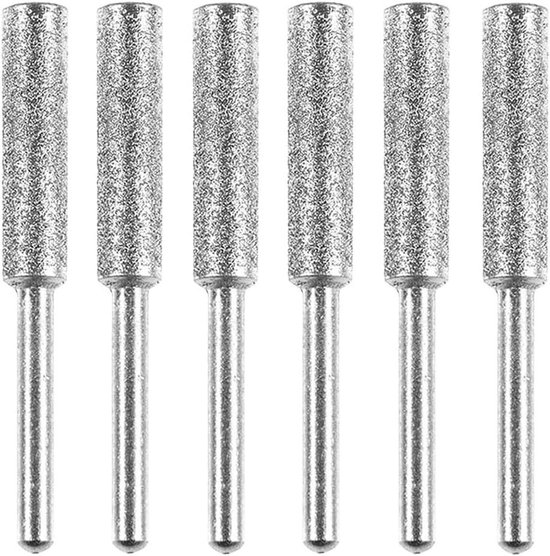 Slijpen stenen vijl, 12 STKS Boor Accessoire, 4,8 mm Diamond Burr Titanium Plated Diamond Kettingzaag Slijper Burr Slijpen Stone File voor Nauwkeurige Quick Easy Slijpen van Kettingzaagblad