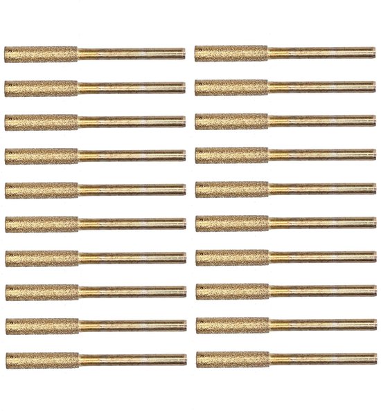 Slijpset Geschikt voor kettingzagen van 4,8 mm, 20-delig, diamantslijpsteen, kettingvijl, goudkleurig. van Merkloos	