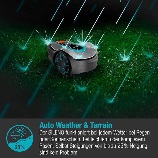 Slimme Robot Grasmaaier voor Middelgrote Tuinen tot 500 m² met Bluetooth Connectiviteit, Stil Geluid 57 dB, CorridorCut voor Strakke Hoeken, Automatisch Weer- en Terrainanpassing, Volledig Automatisch – van Merkloos	