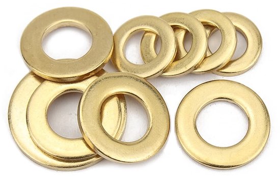 Sluitringen, Platte Sluitring, Platte Ringen in Messing (M20*37 * 3.0 mm,4 stks)