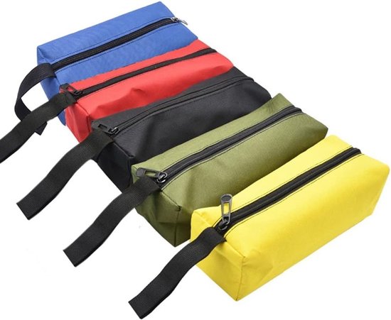 Small Tool Bag, ZffXH 5pcs Mini Tools Pouch Canvas Waterproof Tool Handbags Utility Tool Storage Organizer for Screwdriver Bolt Nail Screw van ZffXH