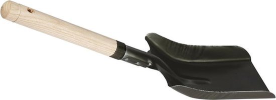Smalle kolenschep met houten handvat