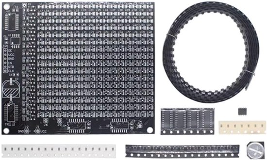 SMD solderen oefenbord - DX-TP17 - 256 SMD-LED-reclamescherm - leuke component solderen oefenbord set - elektronica oefenbord van Disenxin.