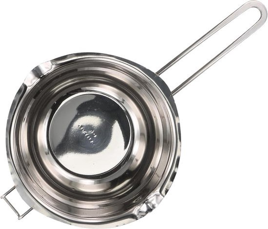 Smeltpot - 1000 ml RVS, dubbele boilerpan met handvat - Chocolade-smeltpan voor in de keuken - Dubbele boilerpan voor het smelten van chocolade, karamel, snoep en kaarsen maken - Zilver