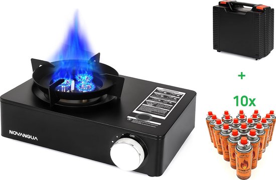 SMH LINE® Luxe Camping kooktoestel - 3500W - Incl. 10x Gasflessen en koffer - Kooktoestel op Gas van SMH LINE