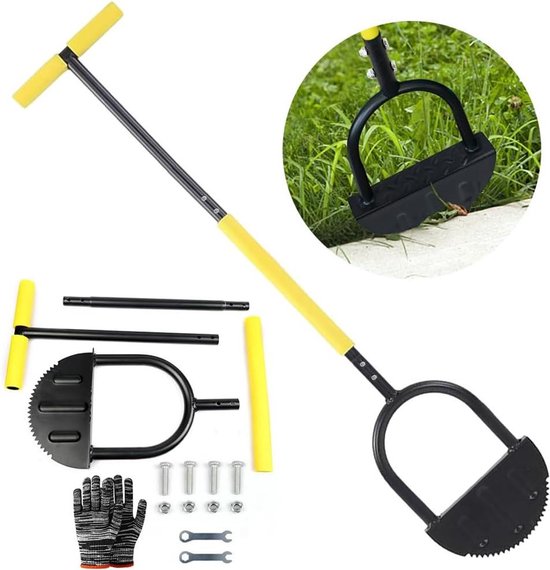 Smoakez - Gazonrandsteker met steel 107 cm | Zaagtand-gazonkantensnijder | T-greep kantensnijder | Gazonafsteeker | Gazonsnijder | Randmes van Smoakez