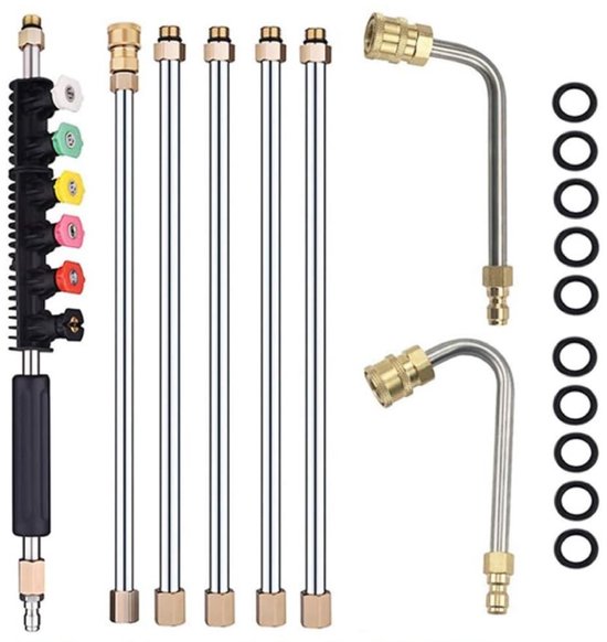 Smoakez - Telescopische Hogedrukreiniger Accessoires - 8-delige Set met 6 Spruitstukken - Ideaal voor Schoonmaken - Hogedrukreiniger Accessoires - ...