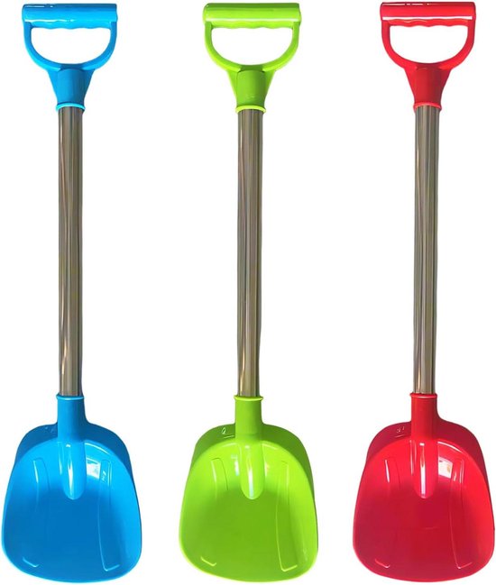 Sneeuw schuivers - 3 stuks - 52 cm - roestvrijstalen steel - wintersneeuwschep - afneembare sneeuwschep - strandschep - kinderen - jongens - meisjes van Merkloos	