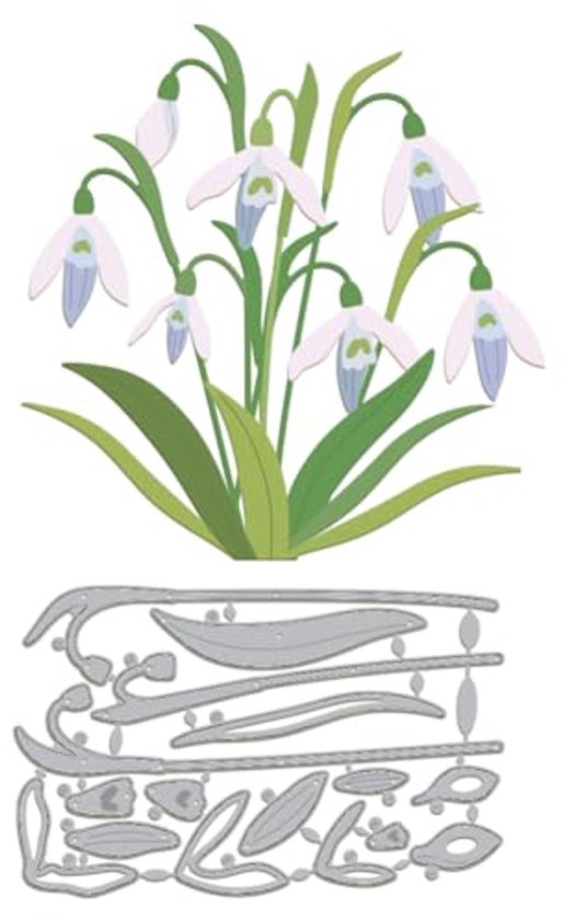 Sneeuwklokjes Bloemen Snijmallen voor Kaarten Maken - Metalen Die Cuts Embossing Stencils voor Scrapbooking van Merkloos	